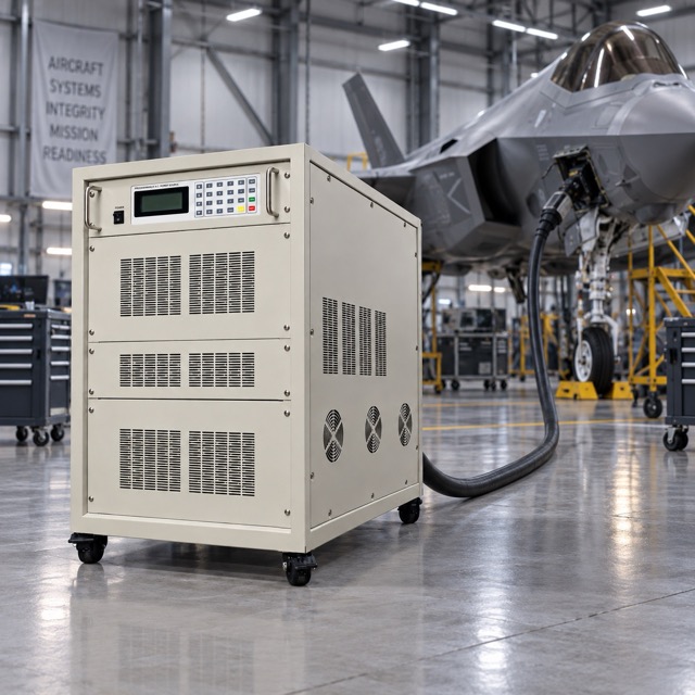 PXe-270DC Series Aircraft Power Supply in an MRO facility